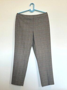 Calvin Klein Slim Fit Glen Plaid Trousers Pants Size 10